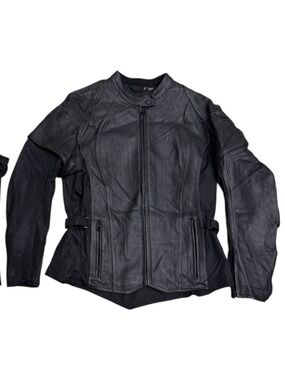 JOE ROCKET Genuine Leather Motorcycle Biker Bomber Jacket Womens Large